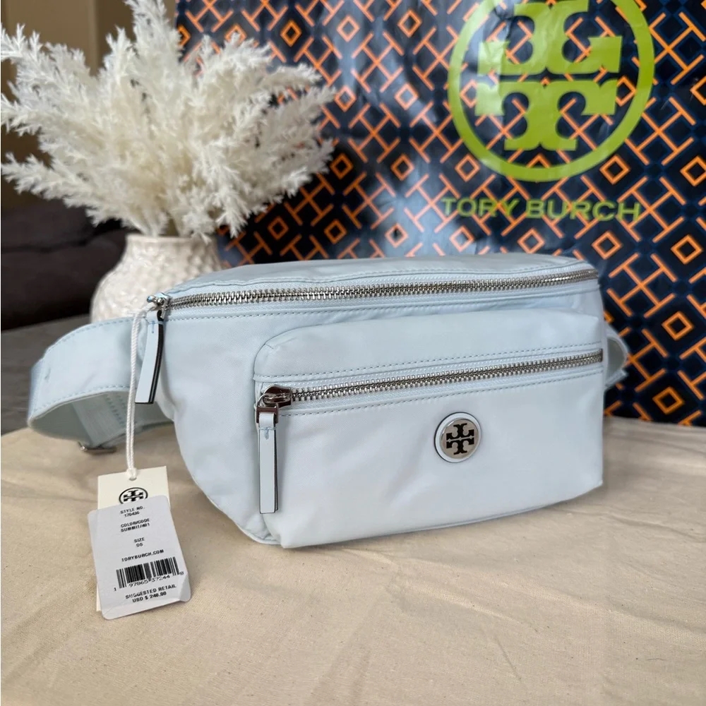 New, Tory Burch nylon summit belt bag with silver hardware - Picture 7 of 11